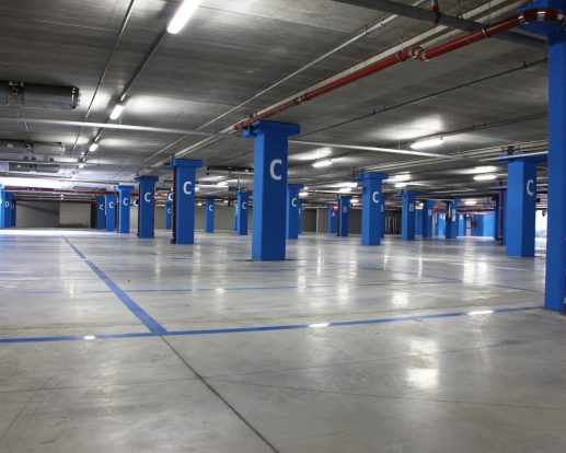 an empty big underground parking